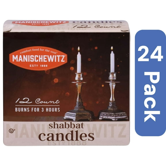 Manischewitz Shabbat Utility Candles 12 Count (Pack of 24)