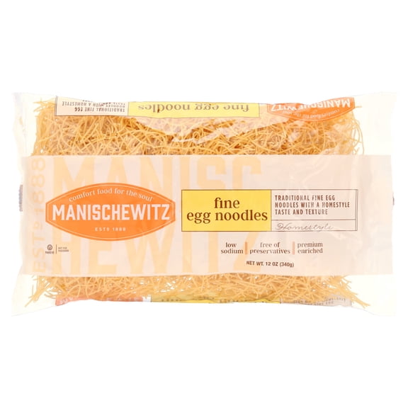 (12 pack) Manischewitz Fine Egg Noodles, 12 oz