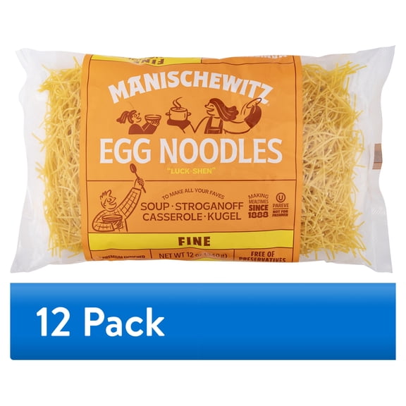 (12 pack) Manischewitz Fine Egg Noodles, 12 oz