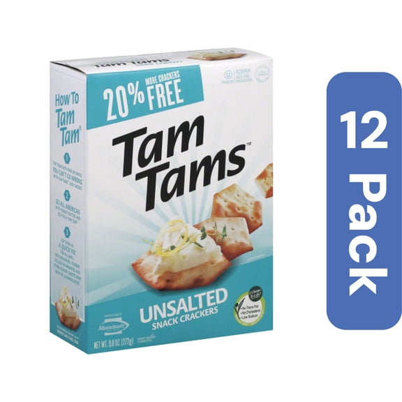 Manischewitz Unsalted Tam Tam Snack Crackers 9.6 oz (Pack Of 12)