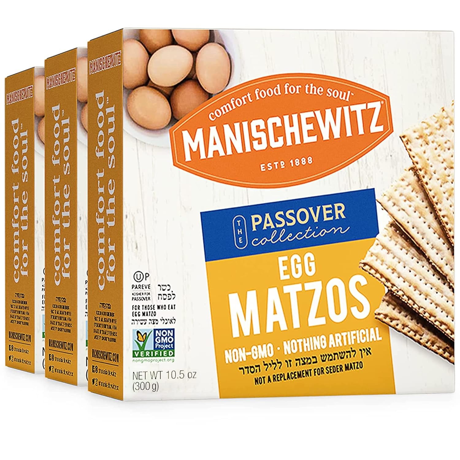 Manishewitz Passover Egg Matzo 10.5oz (3 Pack) Thin, Crisp & Light