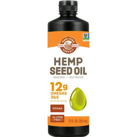 Manitoba Harvest Hemp Seed Oil, 12 fl oz, Cold Pressed, 12g of Omegas 3 & 6 per serving