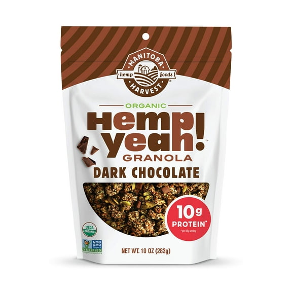Manitoba Harvest Hemp Yeah! Granola, Dark Chocolate, with 10 g of Protein, 3 G Omegas, 10 Ounce (Pack of 6), Packaging May Vary