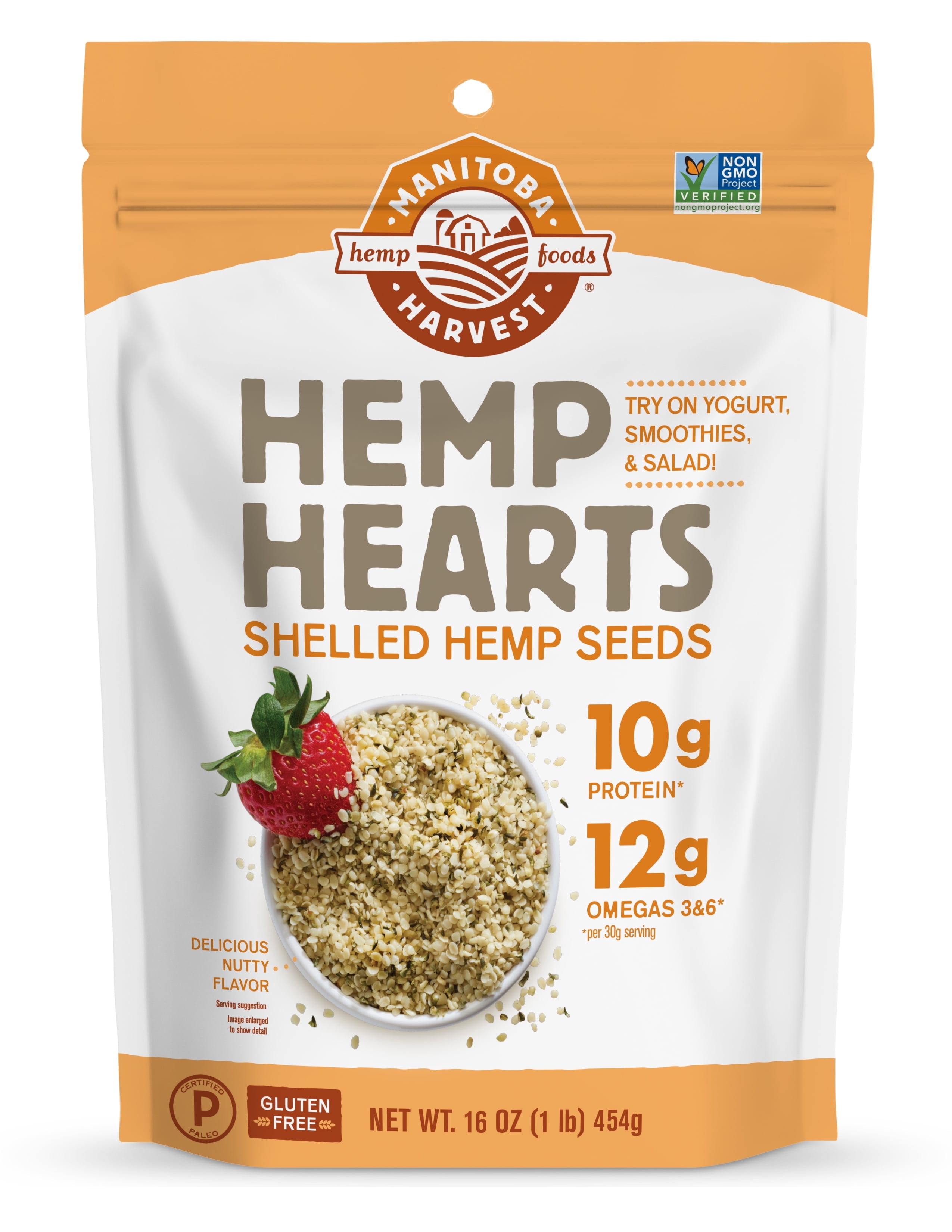 Manitoba Harvest Hemp Hearts 16 oz, Shelled Hemp Seeds, Protein, Omega 3&6, Gluten-Free