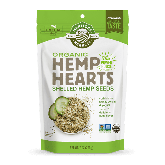 Manitoba Harvest Organic Hemp Heart 7 oz, Shelled Hemp Seeds, Protein, Omega 3&6