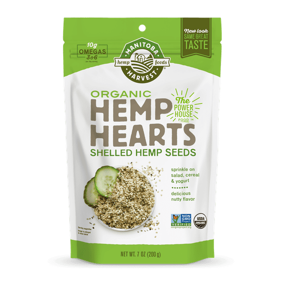 Manitoba Harvest Organic Hemp Heart 7 oz, Shelled Hemp Seeds, Protein, Omega 3&6