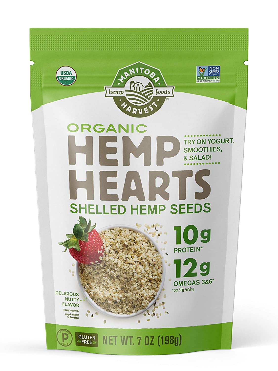 Manitoba Harvest Organic Hemp Hearts Raw Shelled Hemp Seeds 7 oz Pack of 2