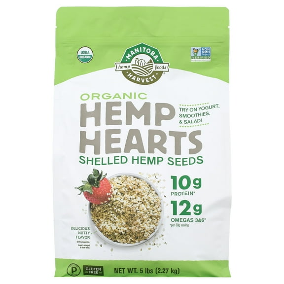 Manitoba Harvest Organic Hemp Hearts, 5 lb Shelled Hemp Seeds, Plant Protein & Omega 3&6