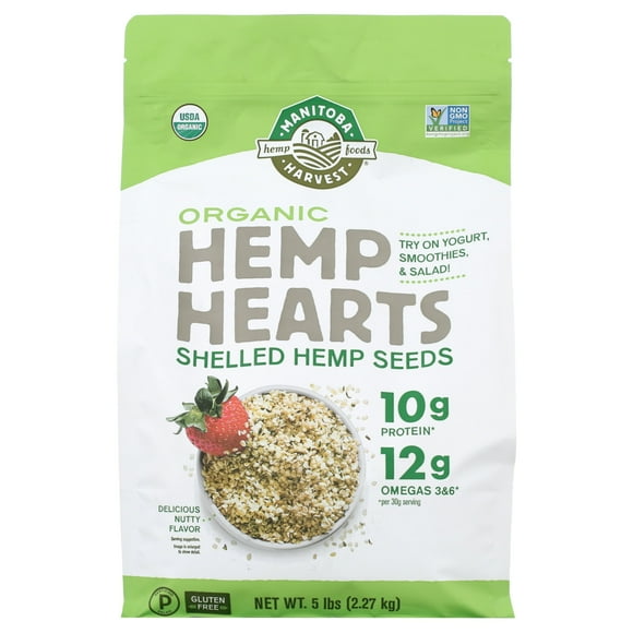 Manitoba Harvest Organic Hemp Hearts, 5 lb Shelled Hemp Seeds, Plant Protein & Omega 3&6