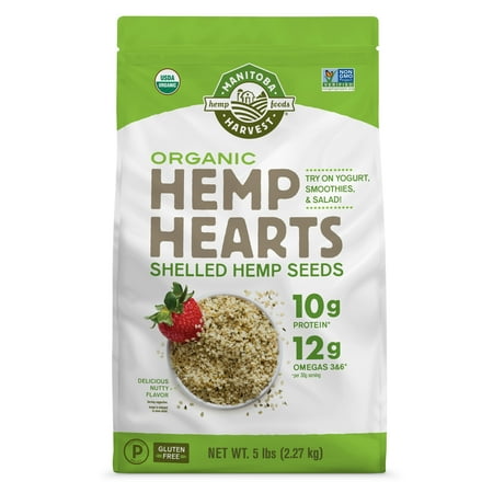 Manitoba Harvest Organic Hemp Hearts, 5 lb Shelled Hemp Seeds, Plant Protein & Omega 3&6