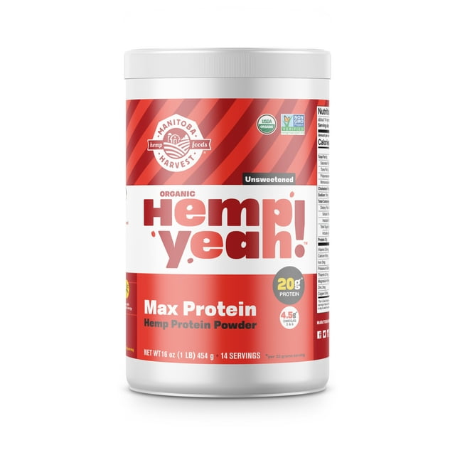 Manitoba Harvest Organic Max Protein Powder, Hemp Yeah! Hemp Protein