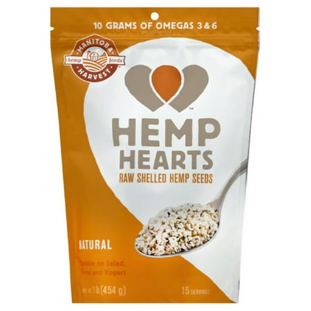 Manitoba Harvest Raw Shelled Hemp Seeds, 16 Oz (Pack of 6)