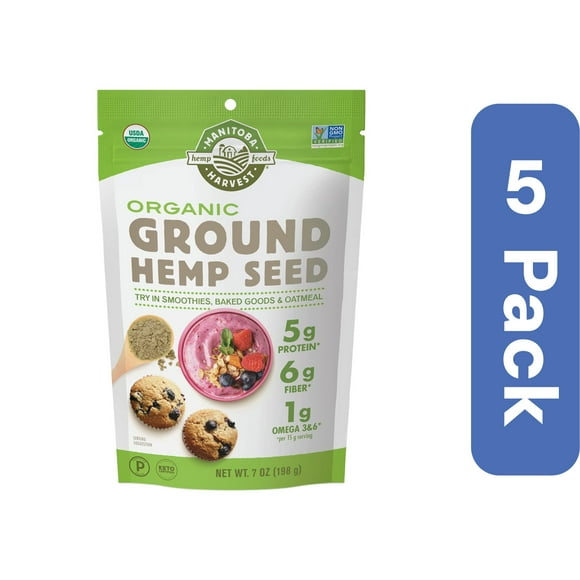 Manitoba Harvest Seed Hemp Ground Organic 7 oz (Pack of 5)