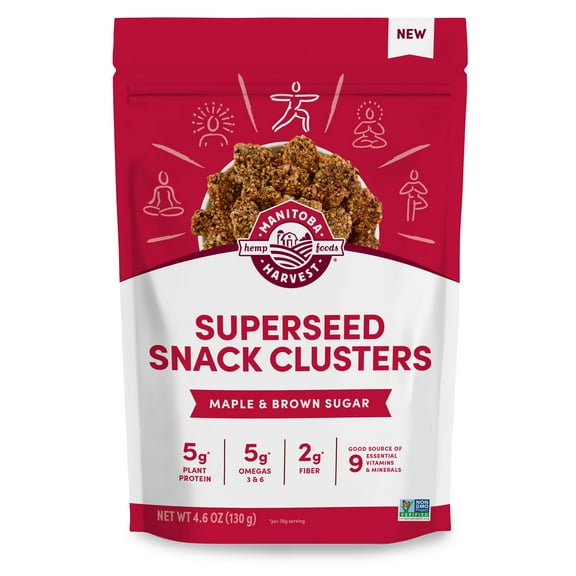 Manitoba Harvest, Superseed Snack Clusters, Maple & Brown Sugar, 4.6 oz (6-pack) Tasty Snacks