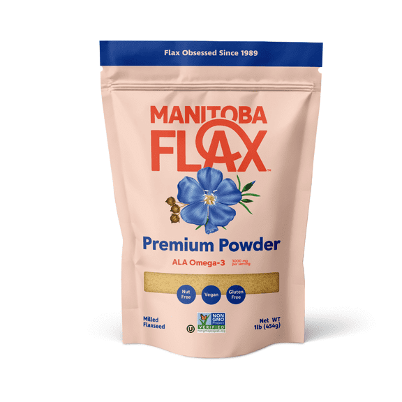Premium Flaxseed Powder (NEW LOOK!) | Manitoba Flax by Manitoba Milling Co.| 1 lb. bag | 3000 mg Omega-3, Fiber, Plant Protein | Vegan, Non-GMO, Gluten Free |