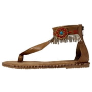 Manitobah Mukluks Wasaga Ankle Sandal Light Brown / Brun Leger 4061361 Womens Size 7