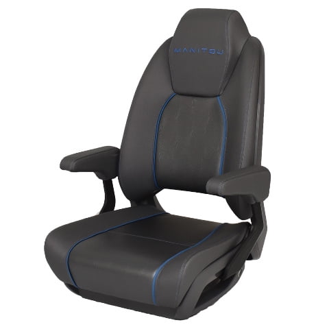 Manitou Boat High Back Reclining Helm Seat 3014-0008415 | Gray Blue
