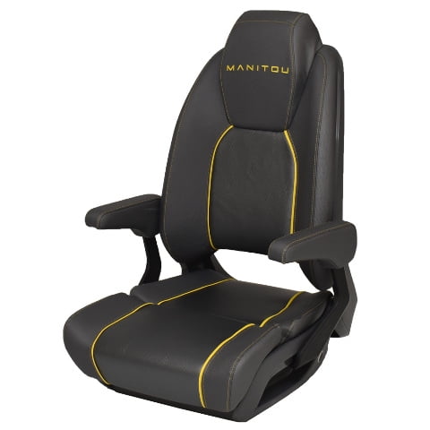 Manitou Boat Reclining Bolster Helm Seat 3014-0008425 | Gray Yellow