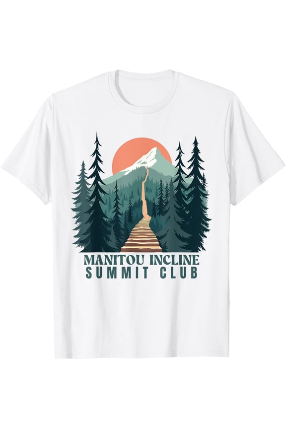 Manitou Incline Summit Club, Hiking Manitou Incline T-Shirt Size S-5XL
