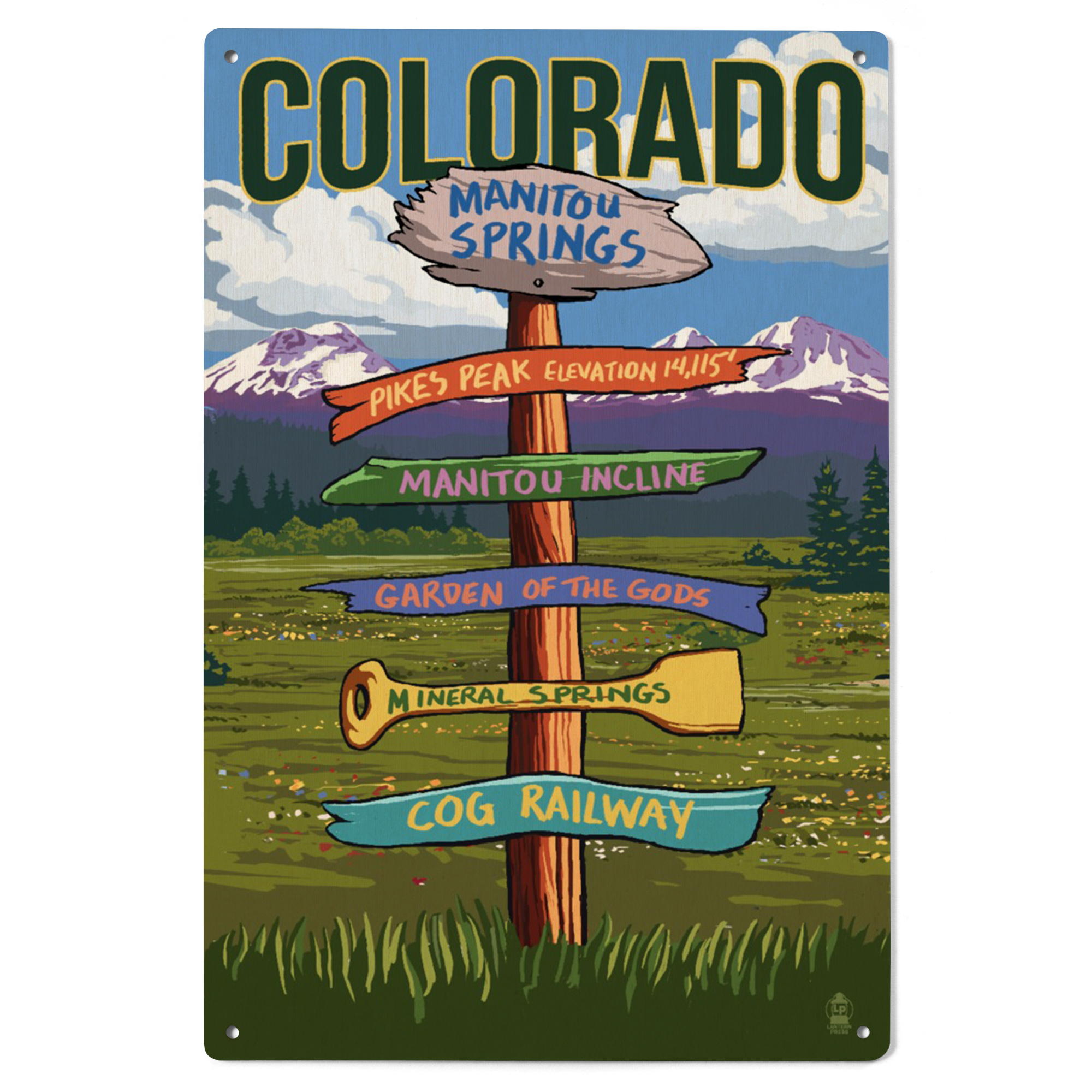 Manitou Sign Manitou Springs, Colorado, Destination Signpost Birch Wood Wall Sign ...