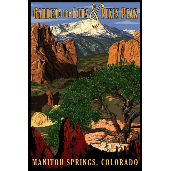 Manitou Springs, Colorado, Garden of the Gods (16x24 Giclee Gallery Art Print, Vivid Textured Wall Decor)