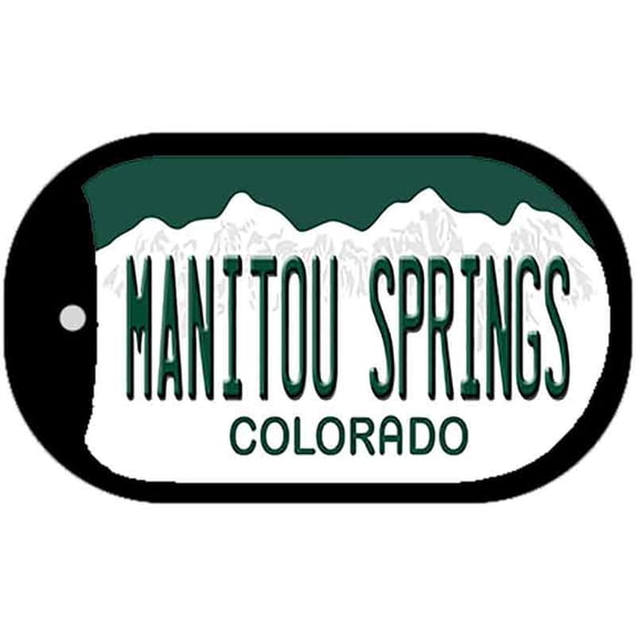 Manitou Springs Colorado Novelty Metal Dog Tag Necklace DT-11654 2" x 1" Dog Tag (DT)