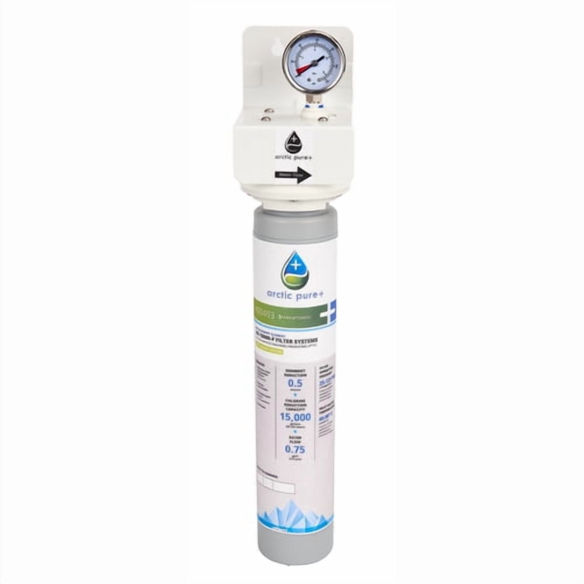 Manitowoc AR-10000-P Ice Machine Water Filtration System 1190-00599, Arctic Pure Plus Single Cartridge, Chlorine & Scale Reduction, 15,000 Gal Capacity, 0.75 GPM, NSF, White