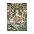 thumbnail image 1 of Manjushri - Gentle Glory - Bodhisattva of Wisdom - Vintage Tibetan Thangka Buddhist Painting - Tibet, 13th Century - Bamboo Fine Art 290gsm Paper Print (Unframed) 18x24in, 1 of 4