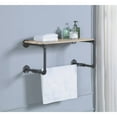 thumbnail image 1 of Mankato Oak and Sandy Grey Wall Rack with Shelf Industrial Style Storage for Bathroom or Kitchen, 1 of 5
