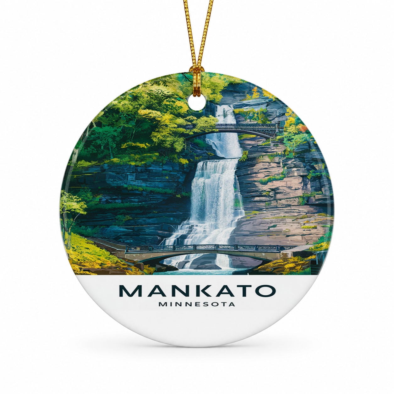 Mankato Travel Map Ornament, Minnesota Travel Ornament, Souvenir Gift ...