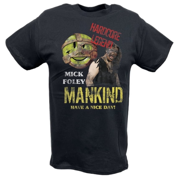 Mankind Mick Foley Hardcore Legend Distressed Logo T-shirt