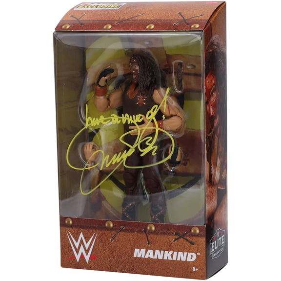 Mankind WWE Autographed Ringside Collectibles Exclusive Mattel Elite Collection Action Figure with "Have A Nice Day" Inscription - Fanatics Authentic Certified