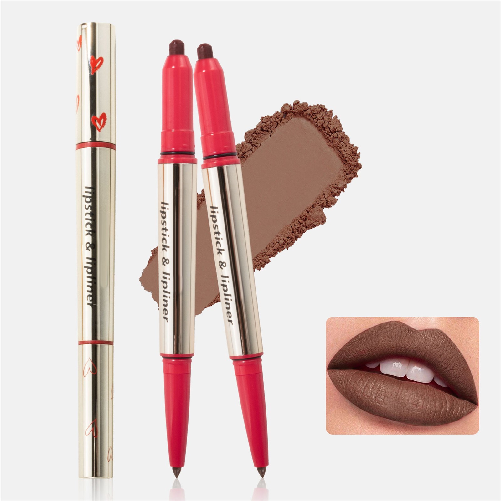 Mankup Fashion Makeup Lip Liner Savings！double Ended Lipstick Lip Liner Two In One Multi Color