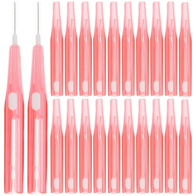 Manlingda 30Pcs Pink Interdental Brushes Dental Flossing Tool