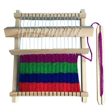 Manlingda Kids Wooden Knitting Loom Set with Yarns & Tools - DIY Weaving Handcraft Toy