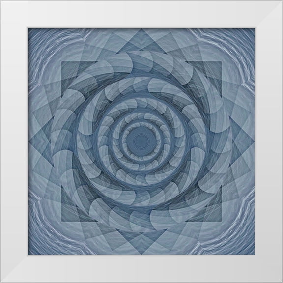 Manlove, David 12x12 White Modern Wood Framed Museum Art Print Titled - Teal Diamond Rotor