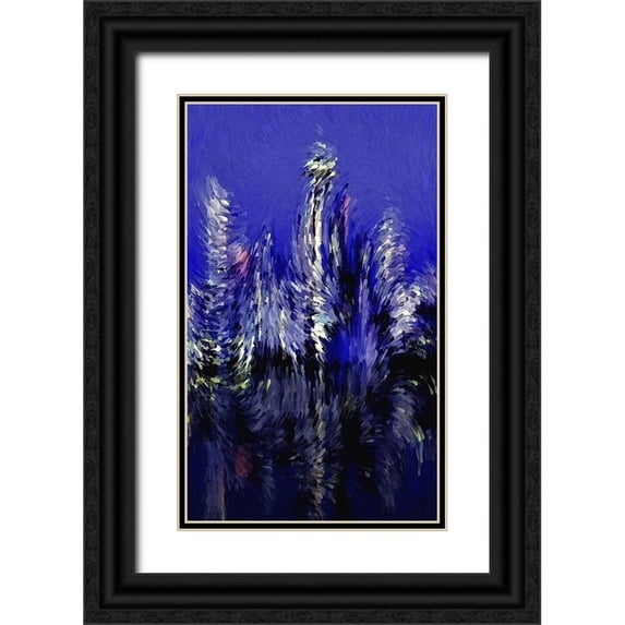 Manlove, David 16x24 Black Ornate Wood Framed with Double Matting Museum Art Print Titled - Seattle Nights