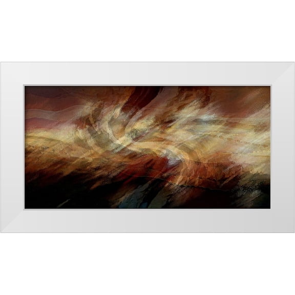 Manlove, David 24x14 White Modern Wood Framed Museum Art Print Titled - Crimson Fire VI