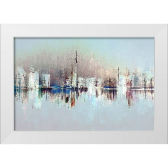 Manlove, David 24x17 White Modern Wood Framed Museum Art Print Titled - City of Pastels