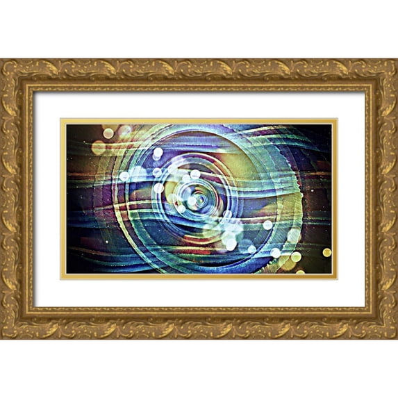 Manlove, David 32x20 Gold Ornate Wood Framed with Double Matting Museum Art Print Titled - Aurora Oil Nebula 3