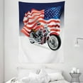 thumbnail image 1 of Manly Decor Wall Hanging Tapestry, motorbike and US Flag sporty auto shows motorcyclist powerful vehicles, Bedroom Living Room Dorm Accessories, 60 X 80 Inches, by Ambesonne, 1 of 5