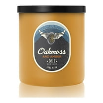 Manly Indulgence All American Oakmoss & Amber Scented Jar Candle, 2 Wick, 15 oz, 60h Burn, Green
