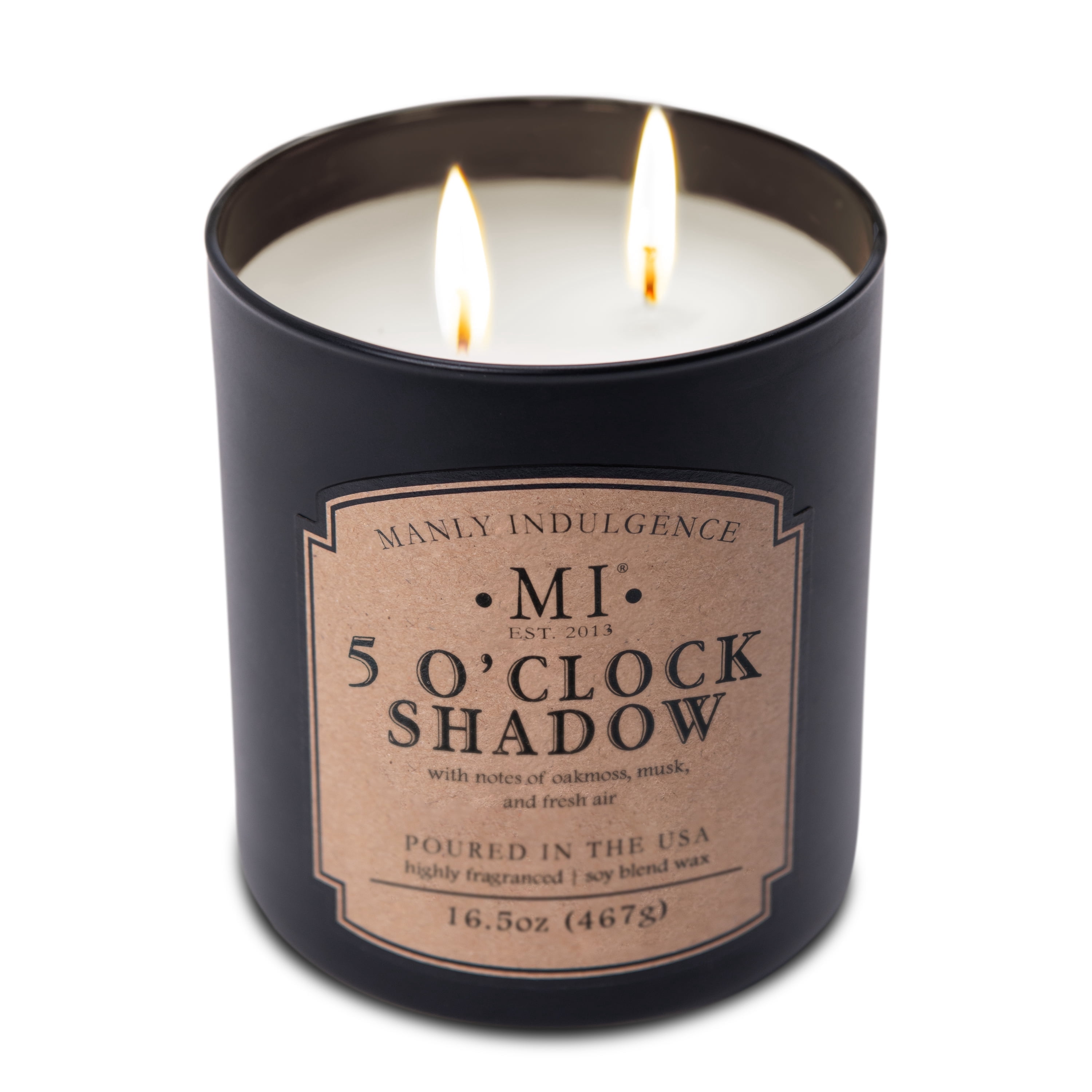 Manly Indulgence Classic+ Five O'Clock Scented Jar Candle, 2 Wick, 16.5 ...
