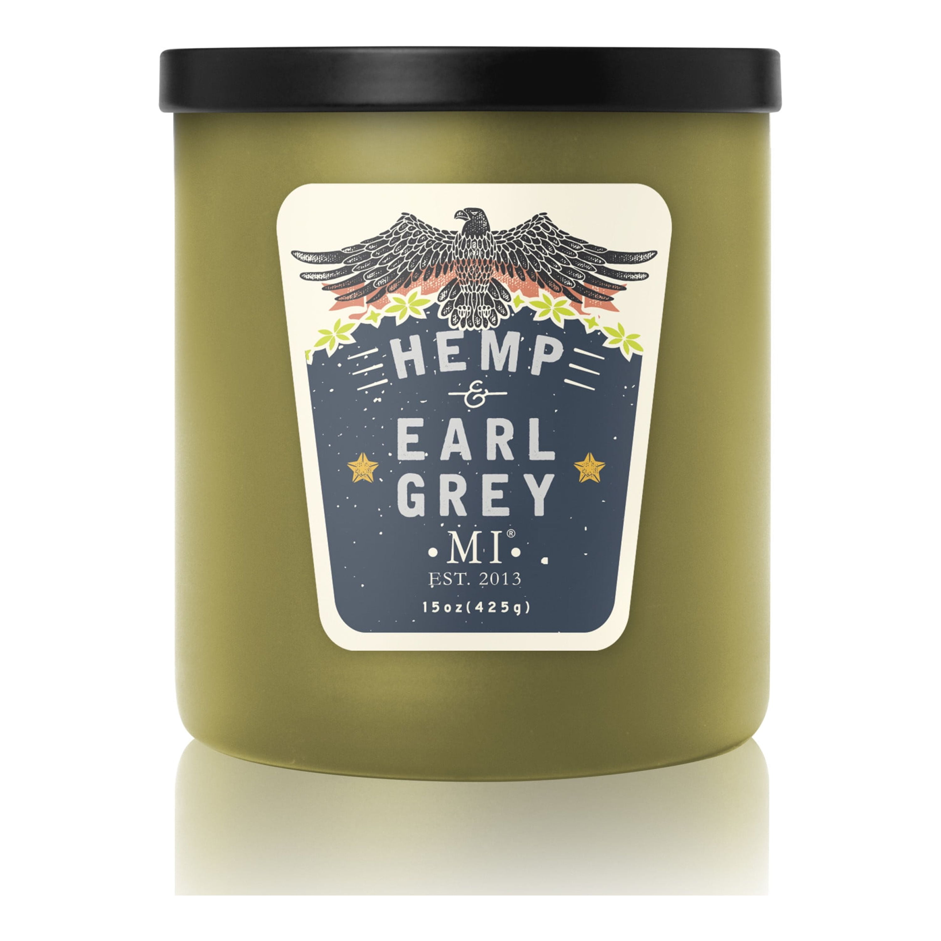 Manly Indulgence Hemp & Earl Grey Scented Jar Candle, Premium Scented
