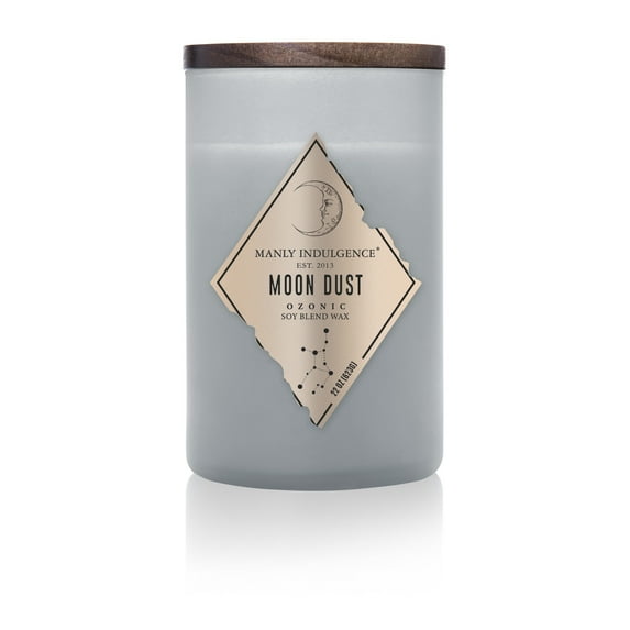 Manly Indulgence Moon Dust 22 oz 2 Wick Candle, Blue