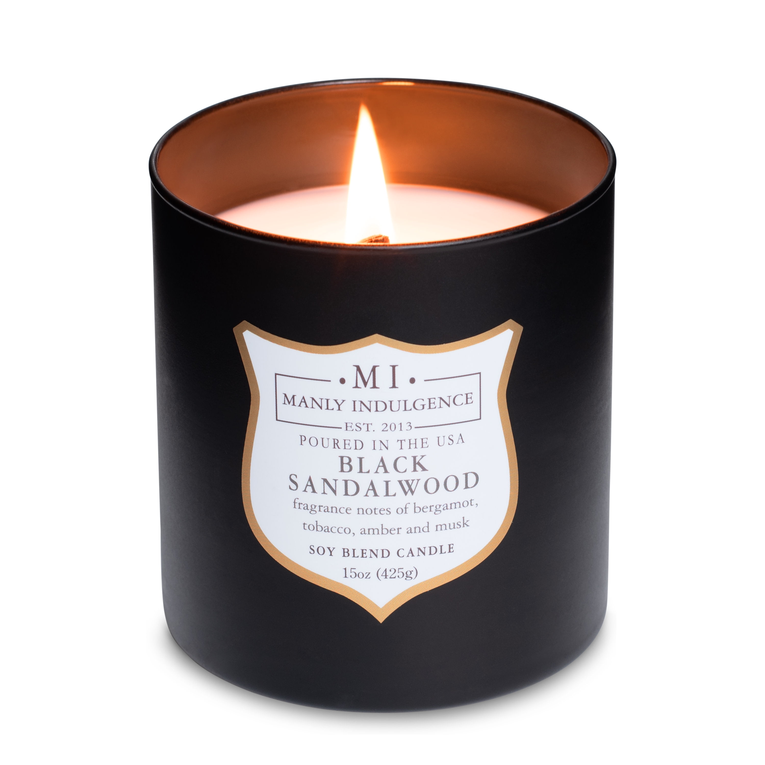 Elegant Black Sandalwood Scented Soy Jar Candle - 15 oz