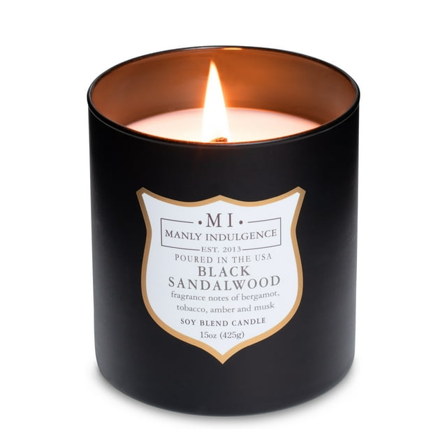 Manly Indulgence Signature Black Sandalwood Aromatic Scented Jar Candle