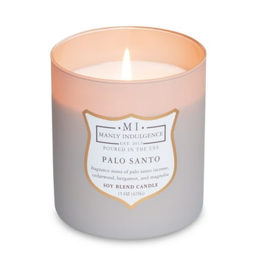 Manly Indulgence Signature Palo Santo Scented Jar Candle, 15 oz, 60h Burn, Warm & Spicy