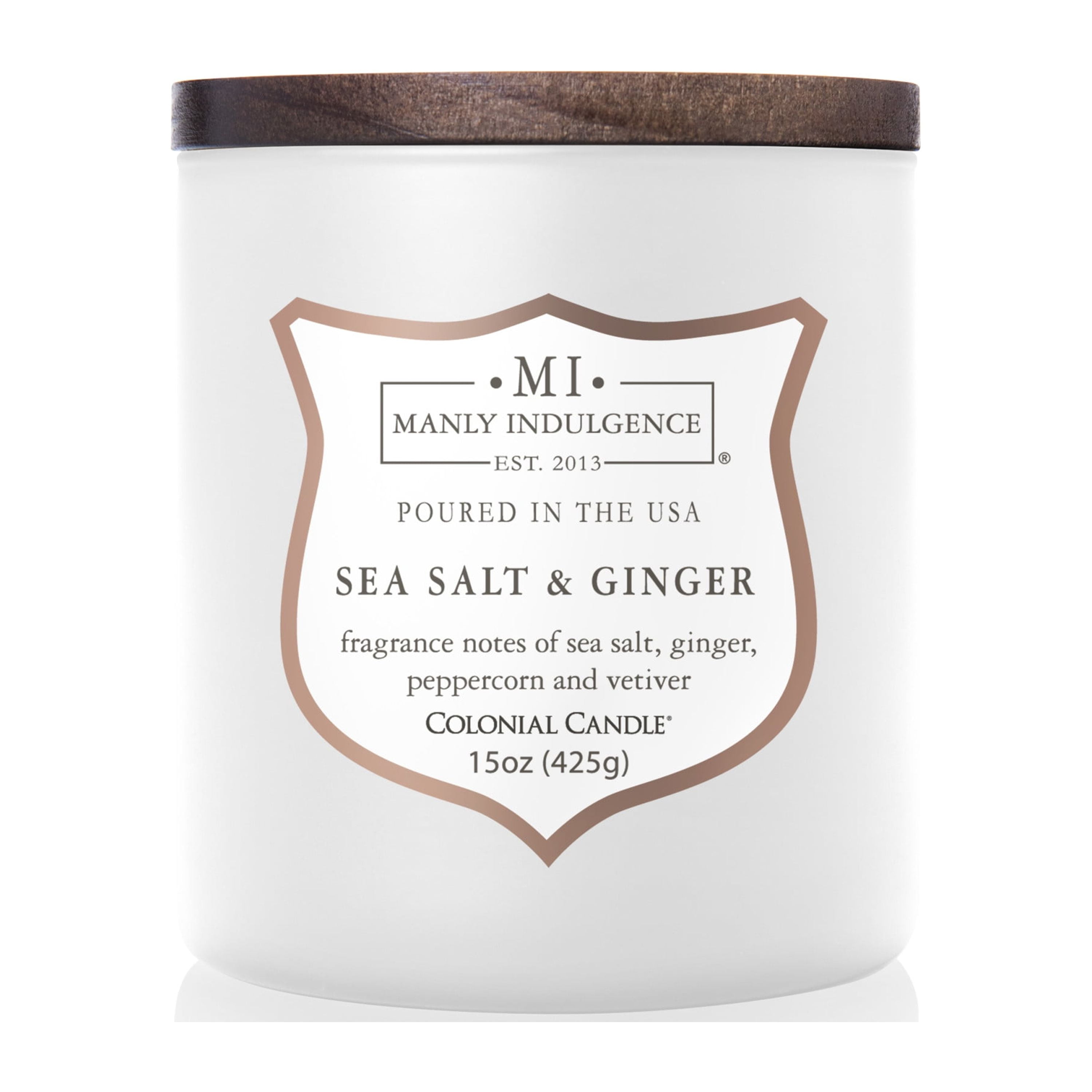 White 15 oz Soy Jar Candle with Sea Salt & Ginger Scent