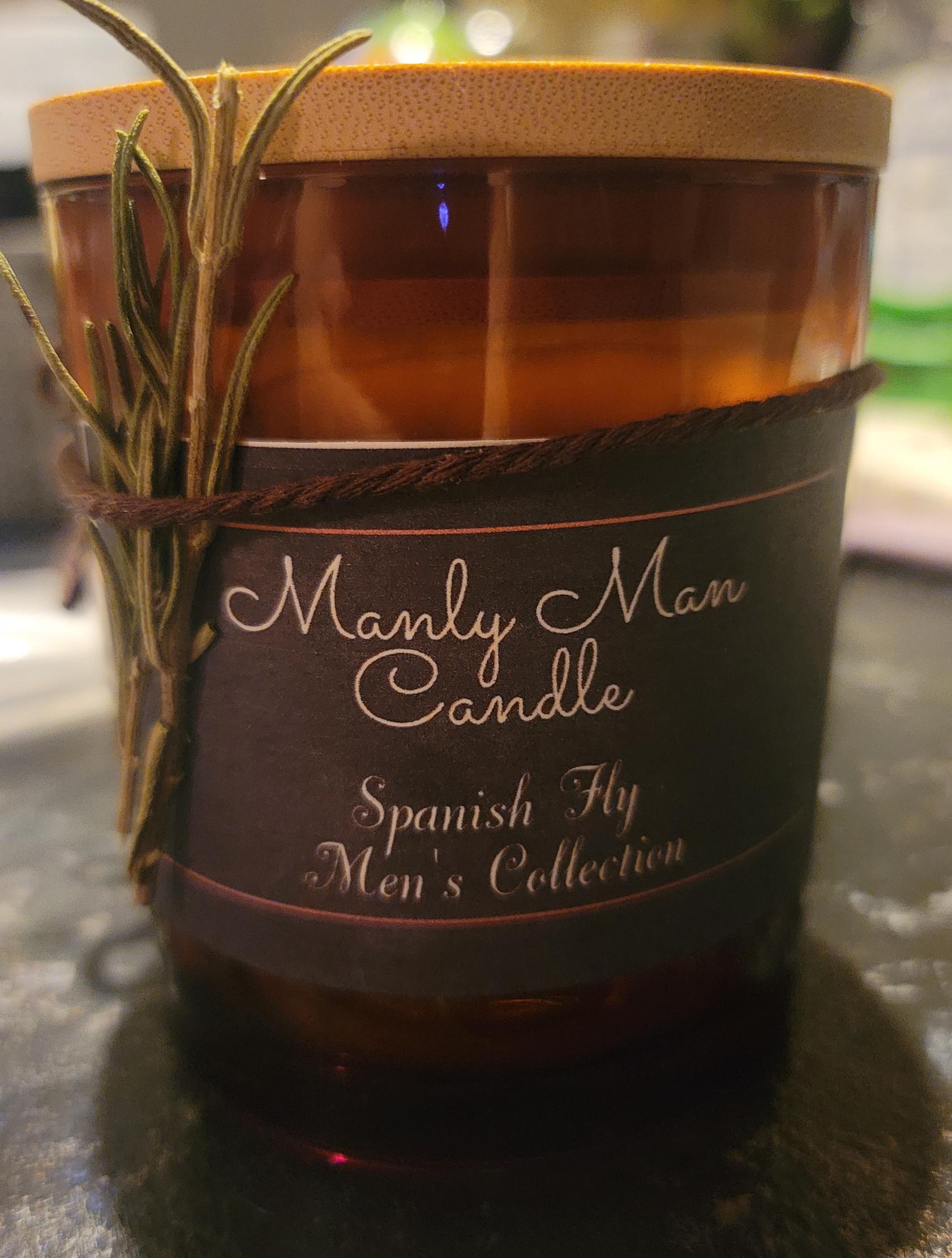 Manly Man Candle, OPIUM 16 oz. Highly Scented, 60 hours burn time, by Luna & Sun Candles